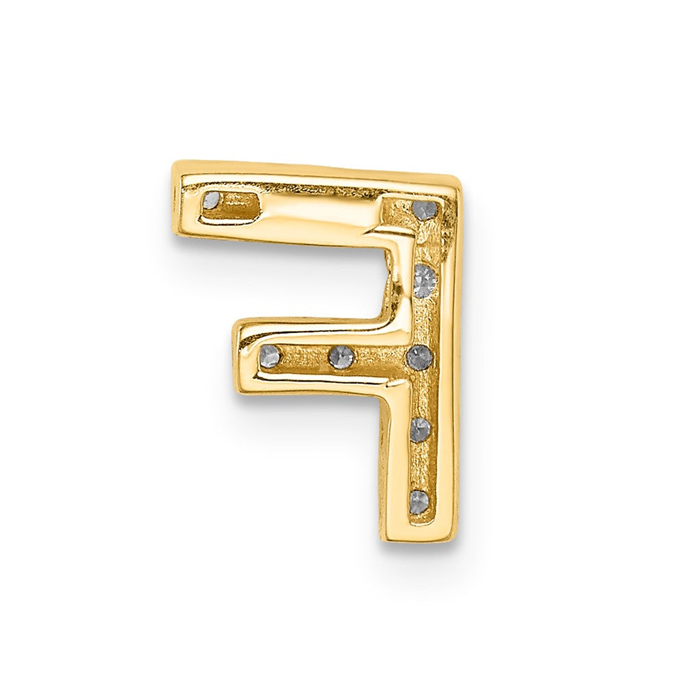 14k Diamond Initial F Charm