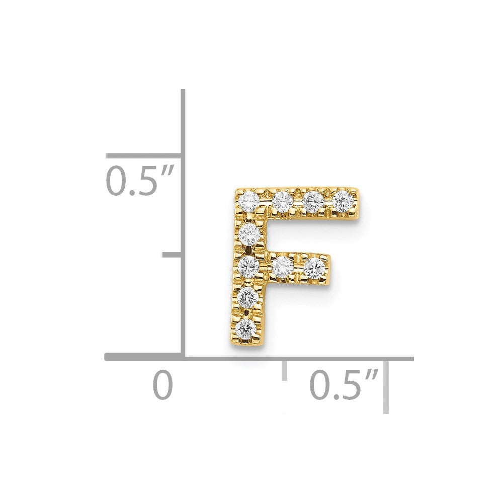 14k Diamond Initial F Charm