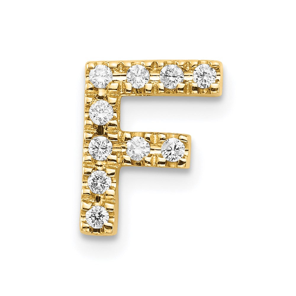 14k Diamond Initial F Charm