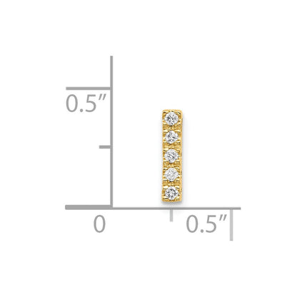 14k Diamond Initial I Charm