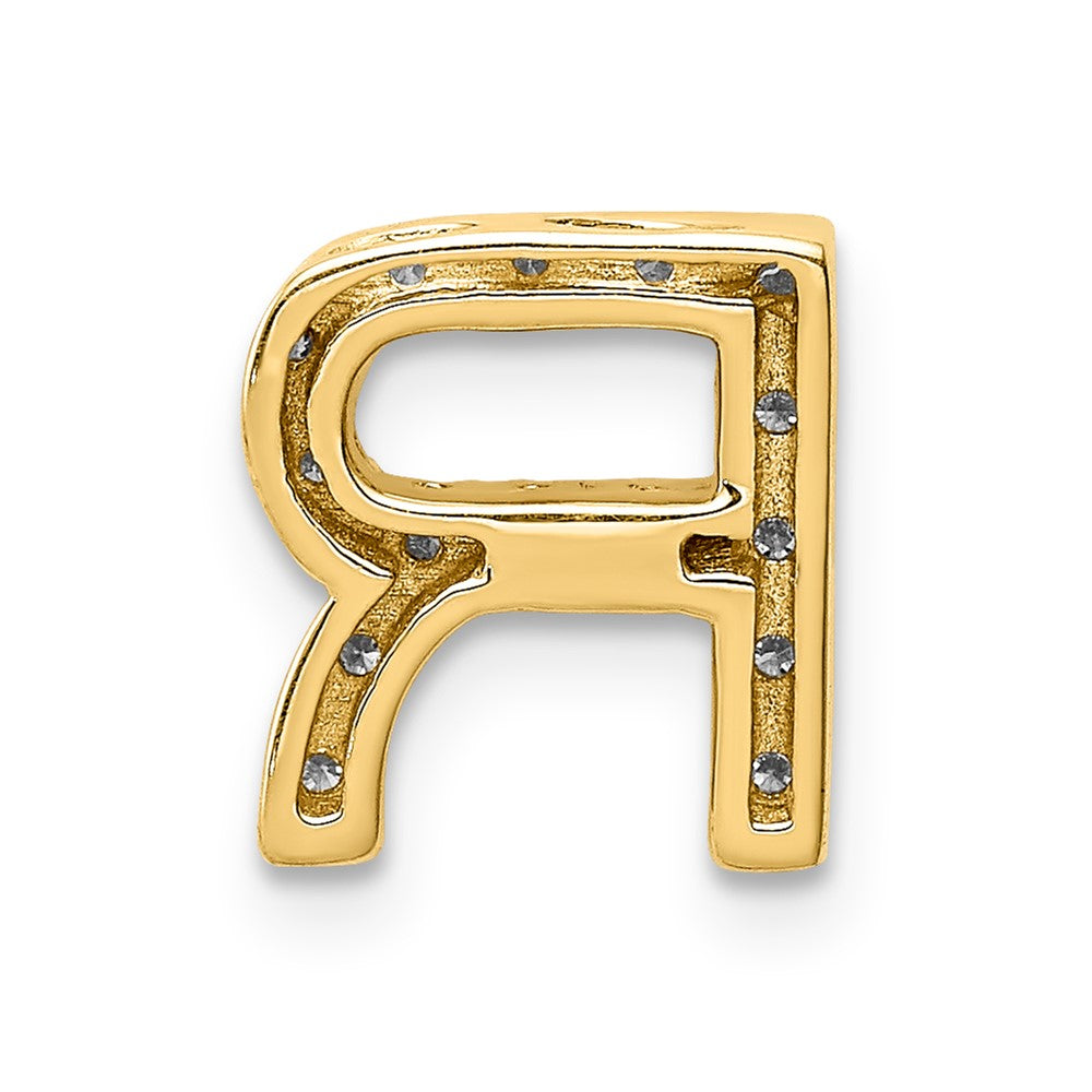 14k Diamond Initial R Charm
