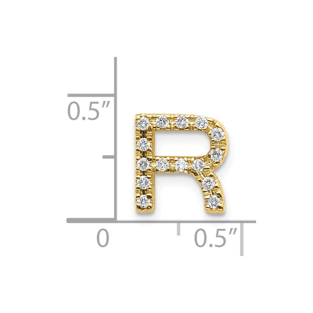 14k Diamond Initial R Charm