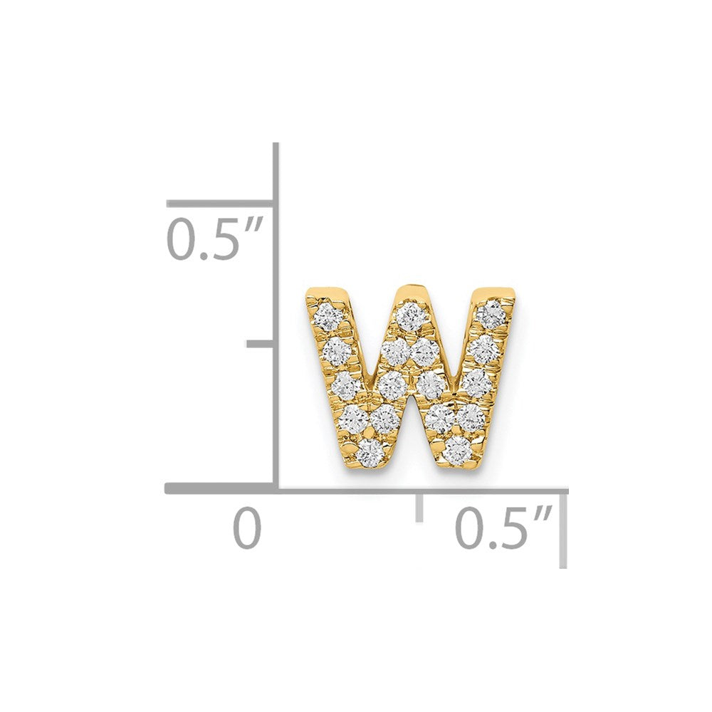 14k Diamond Initial W Charm