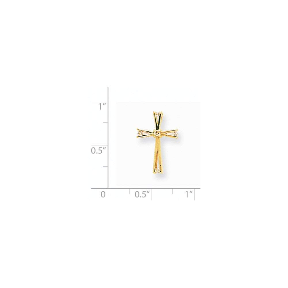 14k AAA Diamond cross pendant