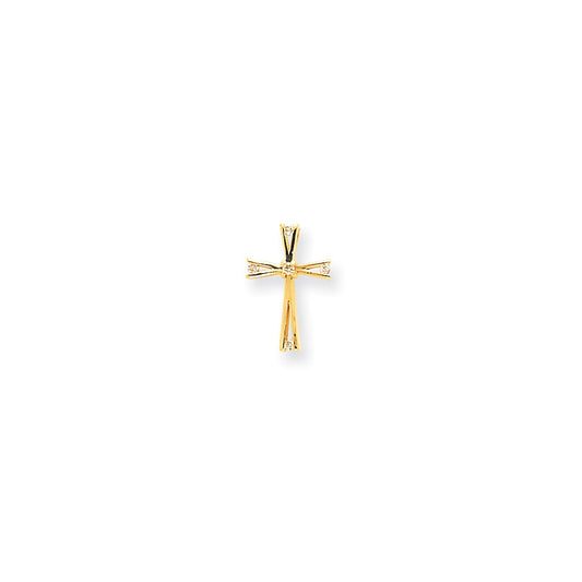 14k AA Diamond Cross Pendant