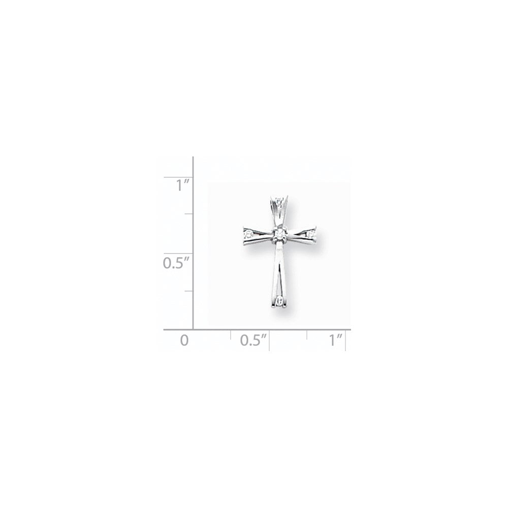 14k White Gold AA Diamond Cross Pendant