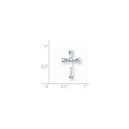 14k White Gold AA Diamond Cross Pendant