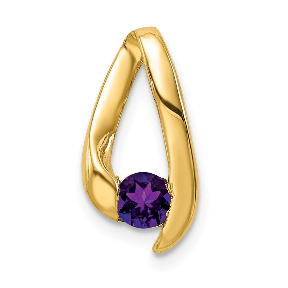 14k 4mm Amethyst Pendant