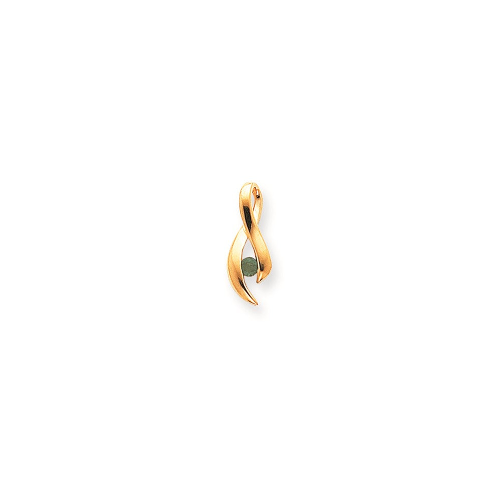 14k yellow gold emerald real diamond pendant xp950e