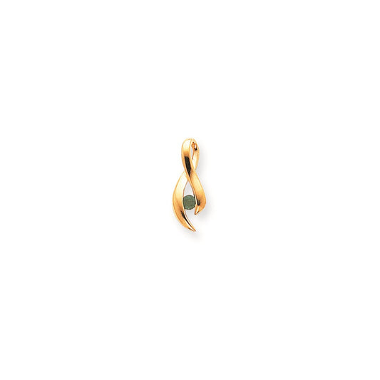 14k yellow gold emerald real diamond pendant xp950e