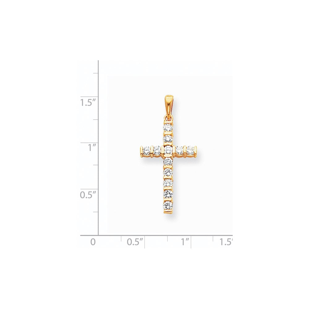 14k AAA Diamond cross pendant