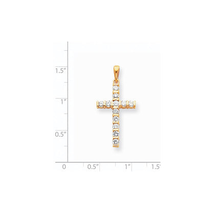 14k AAA Diamond cross pendant