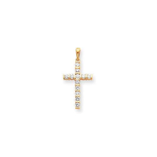 14k A Diamond cross pendant