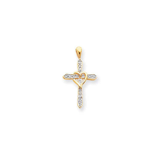 14k A Diamond cross pendant