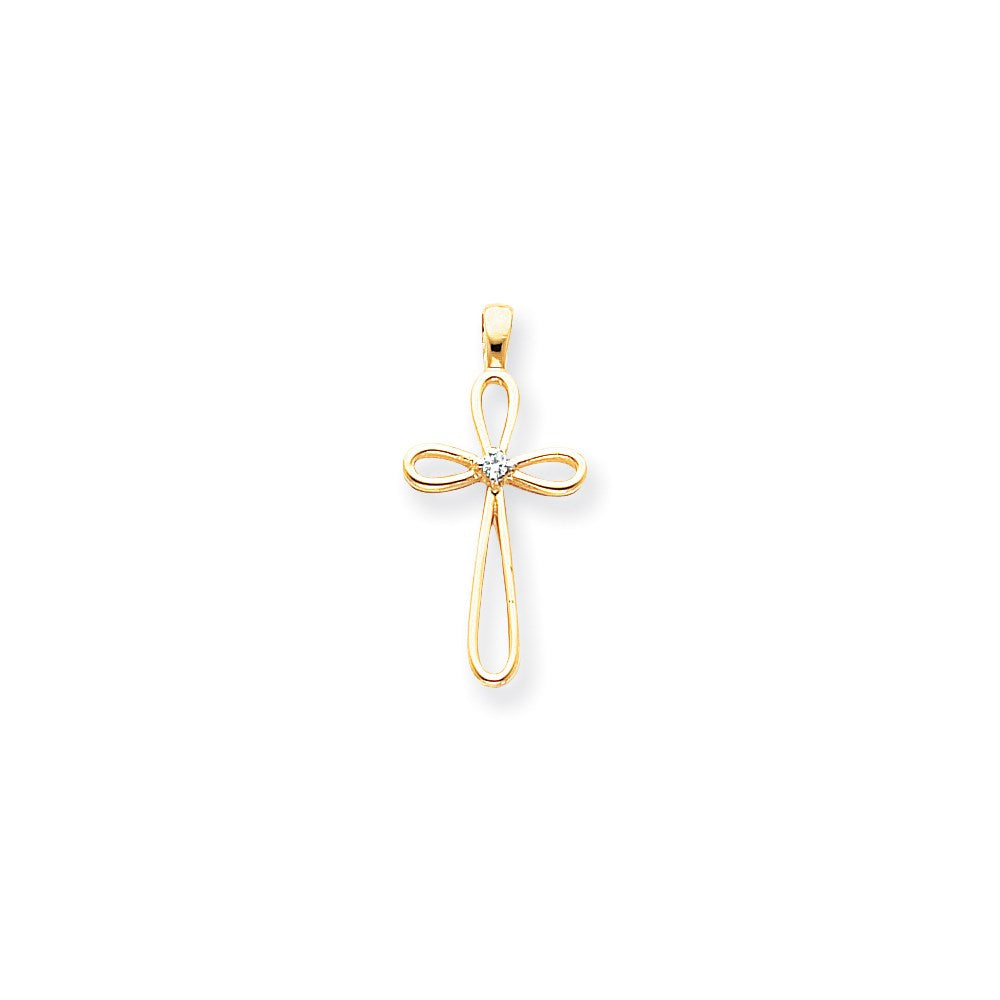 14k A Diamond cross pendant