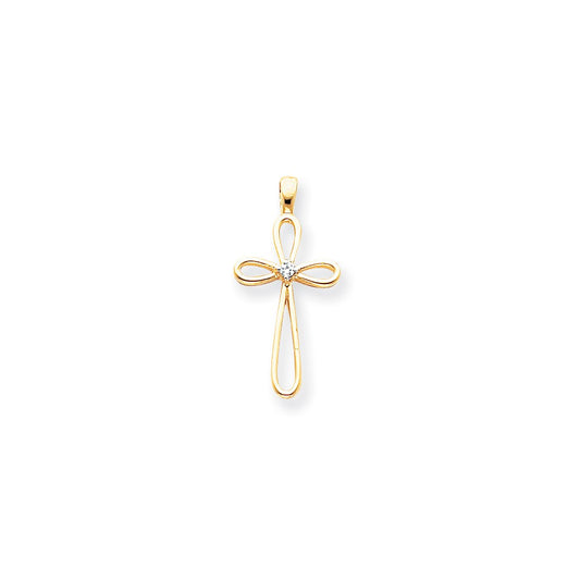 14k A Diamond cross pendant