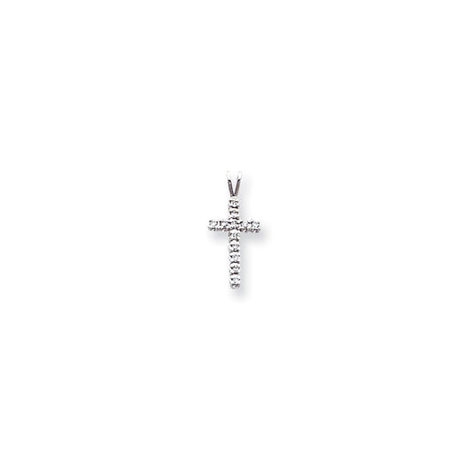 14k White Gold A Diamond cross pendant