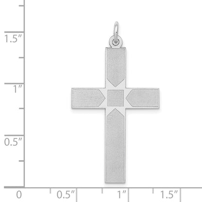 14k White Gold Laser Designed Cross Pendant