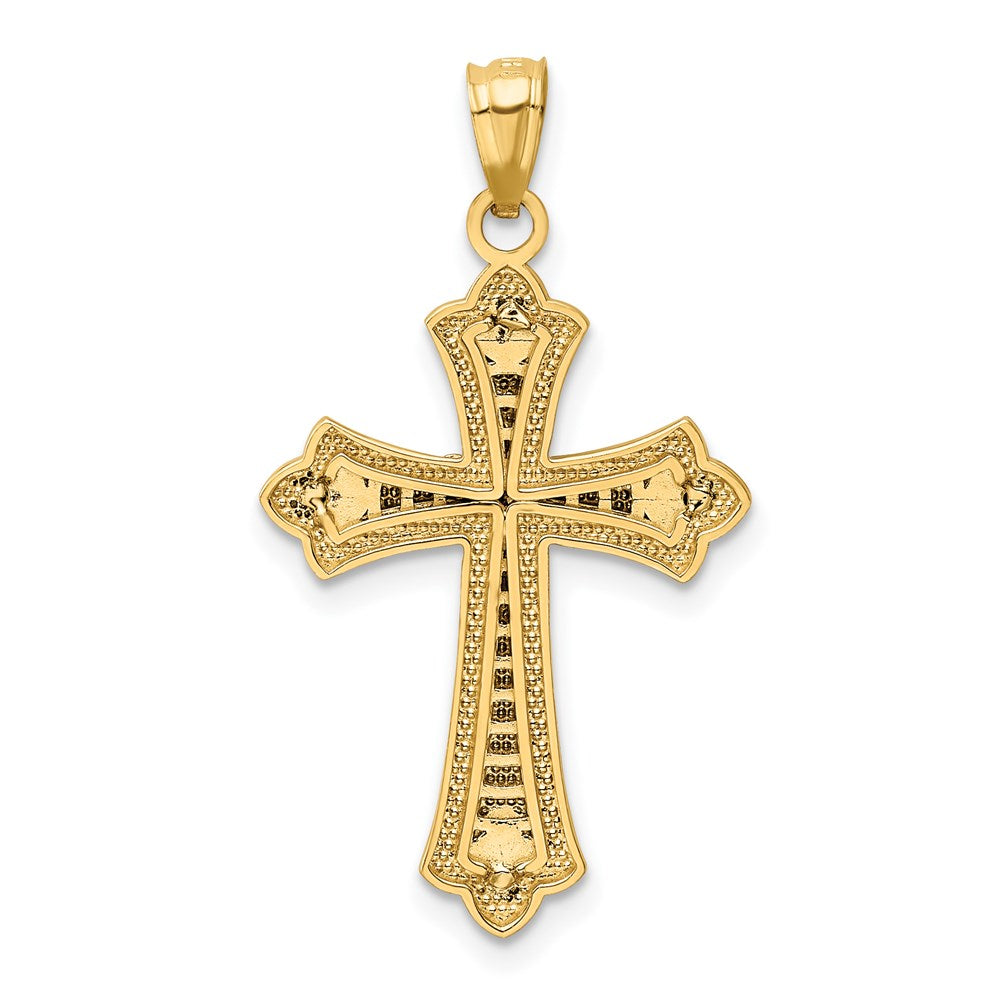 14k Rhodium Diamond Cross Pendant