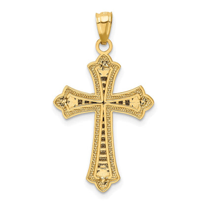 14k Rhodium Diamond Cross Pendant