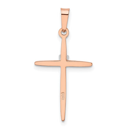 14k Rose Gold Diamond Cross Pendant