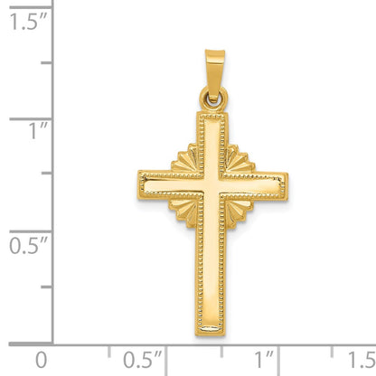 14k Yellow Gold Polished Cross Celtic Pendant