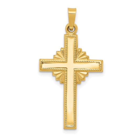 14k Yellow Gold Polished Cross Celtic Pendant