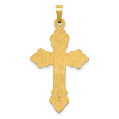 14k Yellow Gold Polished Cross Budded Pendant