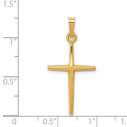 14k Yellow Gold Polished Latin Cross Pendant
