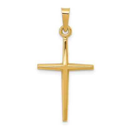 14k Yellow Gold Polished Latin Cross Pendant