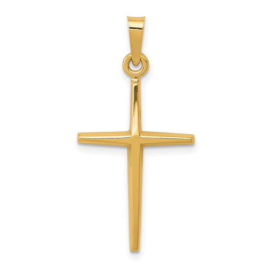 14k Yellow Gold Polished Latin Cross Pendant