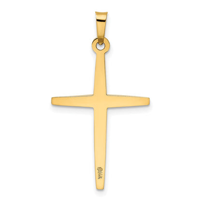 14k Yellow Gold Polished Latin Cross Pendant