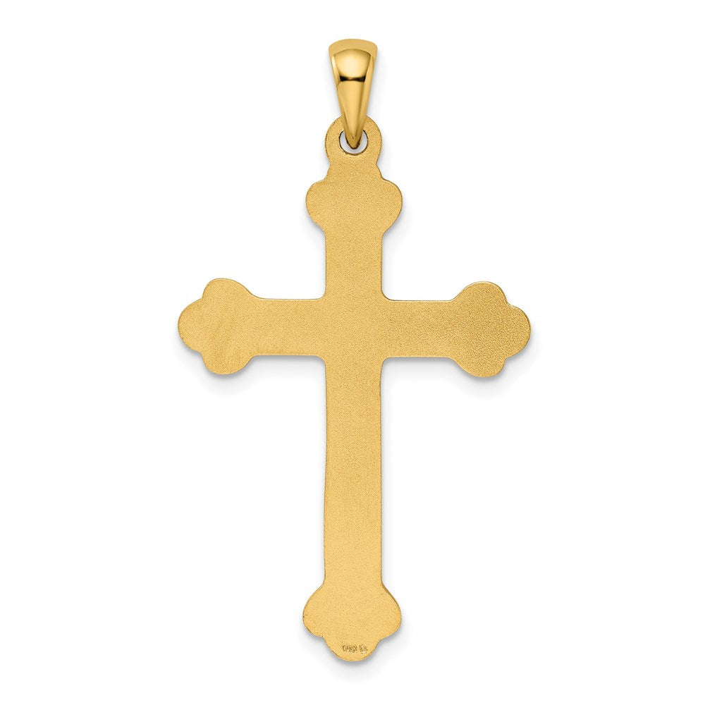 14k Yellow Gold Budded Cross Pendant