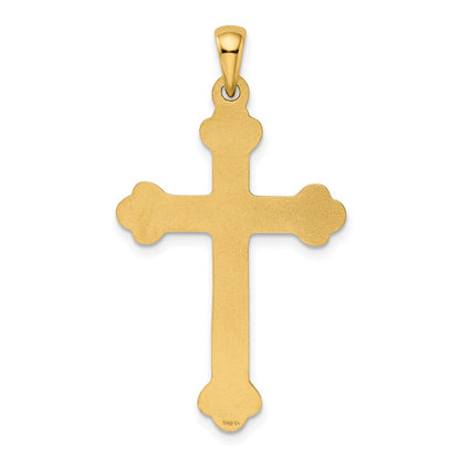 14k Yellow Gold Budded Cross Pendant