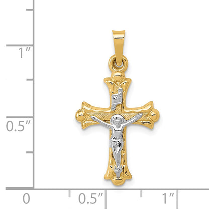 14k Two-tone Gold Two-tone Gold Polished INRI Crucifix Cross Pendant