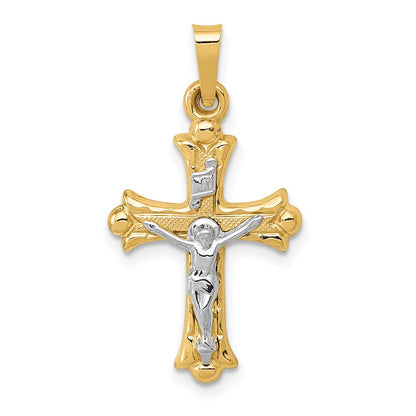 14k Two-tone Gold Two-tone Gold Polished INRI Crucifix Cross Pendant