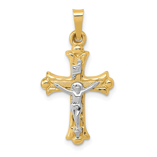 14k Two-tone Gold Two-tone Gold Polished INRI Crucifix Cross Pendant