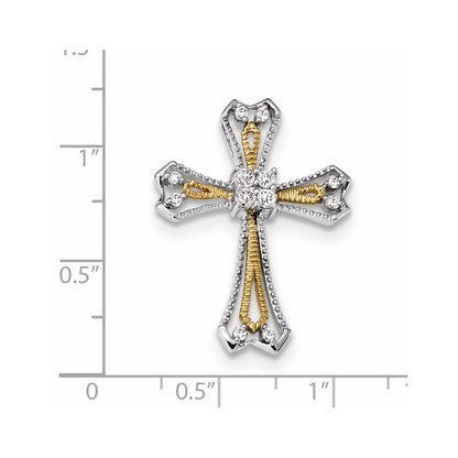 14k White/Yellow Gold Diamond Chain Slide Pendant