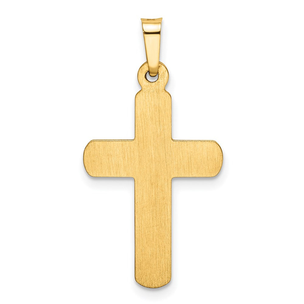 14k Yellow Gold Satin Latin Cross Pendant