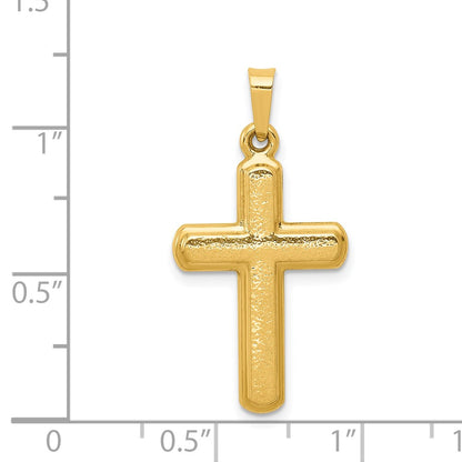 14k Yellow Gold Satin Latin Cross Pendant
