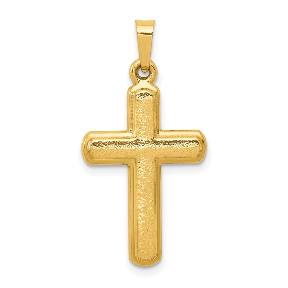14k Yellow Gold Satin Latin Cross Pendant