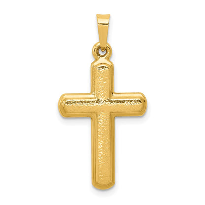 14k Yellow Gold Satin Latin Cross Pendant