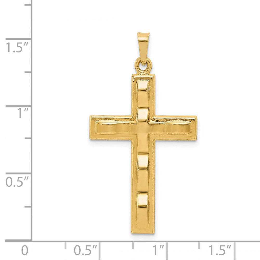 14k Yellow Gold Polished Cross Pendant