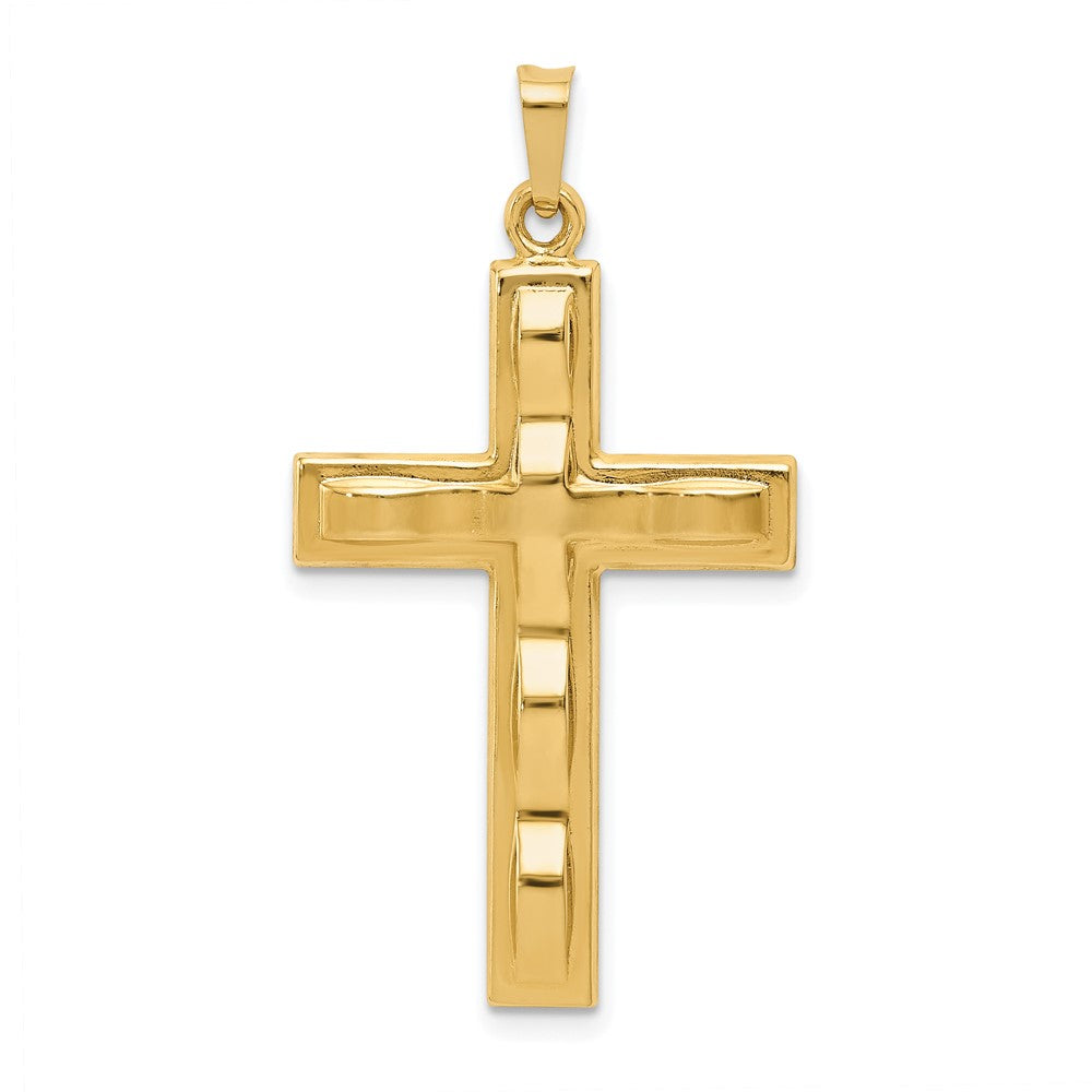 14k Yellow Gold Polished Cross Pendant