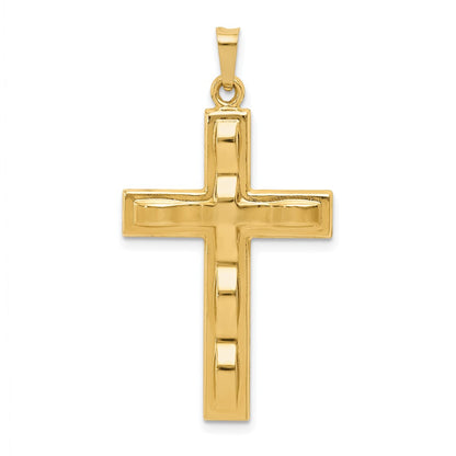 14k Yellow Gold Polished Cross Pendant