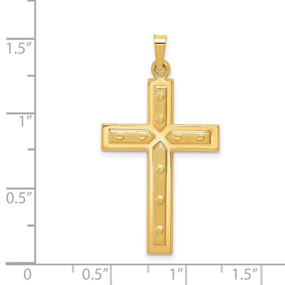 14k Yellow Gold Polished Cross Pendant