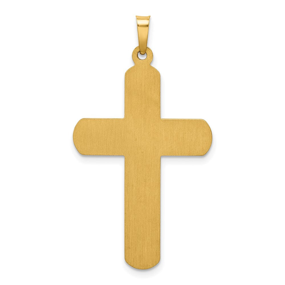 14k Yellow Gold Polished and Textured Cross Pendant