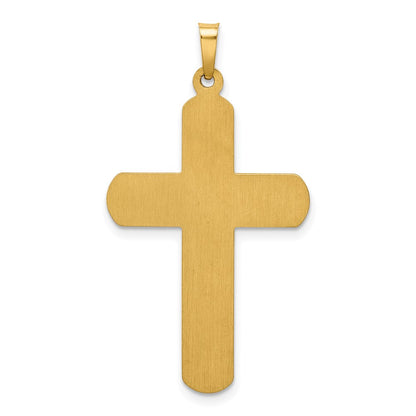 14k Yellow Gold Polished and Textured Cross Pendant