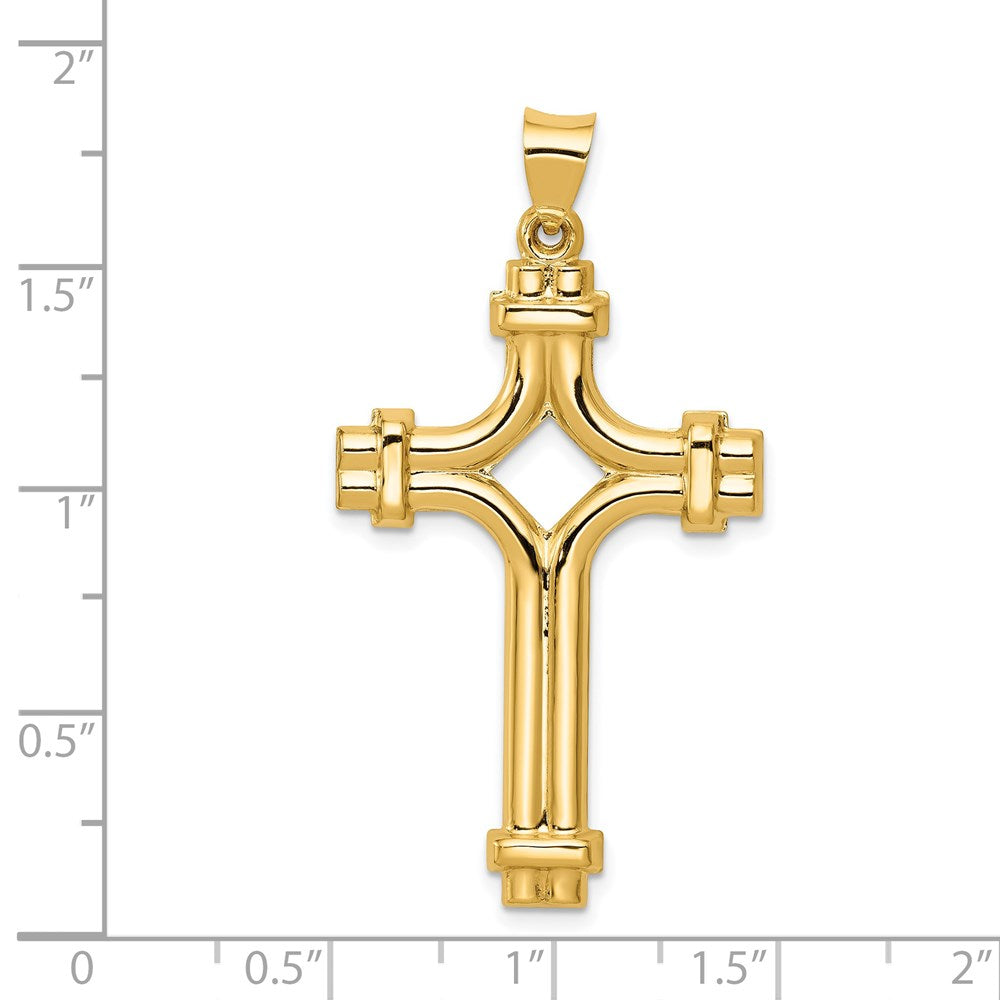 14k Yellow Gold Polished Fancy Cross Pendant