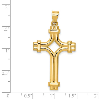 14k Yellow Gold Polished Fancy Cross Pendant